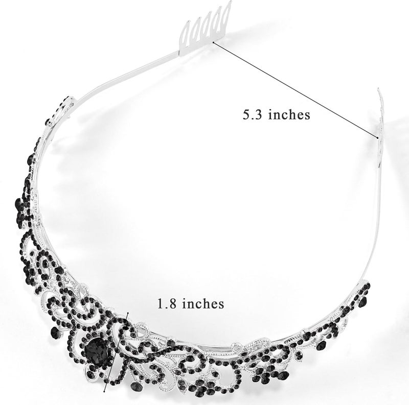 TAROSE Crowns for Women, Queen Crystal Gold Silver Tiaras with White Rhinestone and Combs, Goddess Crown for Wedding Bride Birthday Princess Bridal Shower Hair Accessories for Women - Image 3